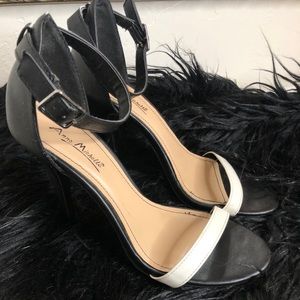 Black and white heels